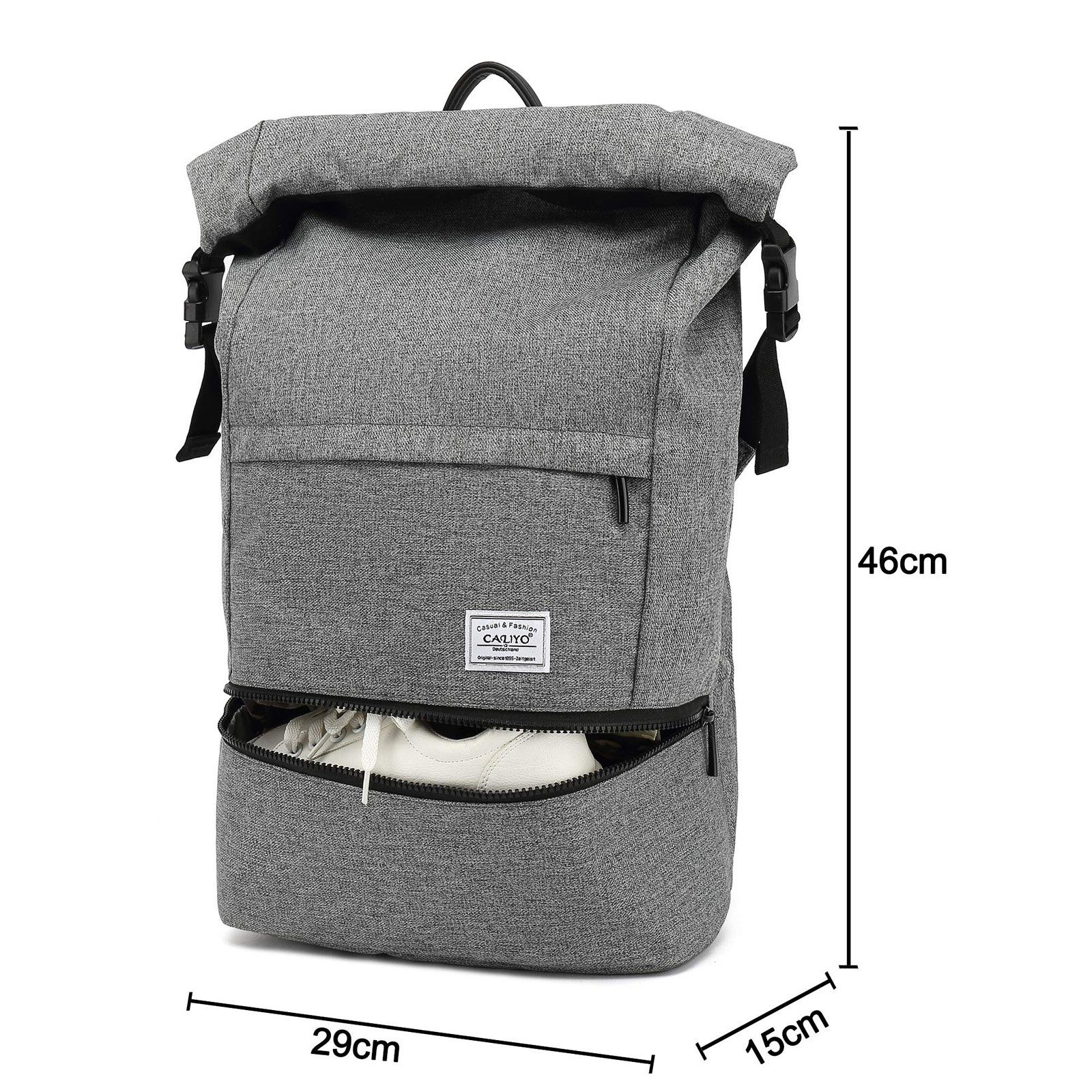 TAN.TOMI Schulrucksack Schulrucksack Rucksack Herren Rucksack mit separatem Schuhfach, Rucksack mit Laptopfach außen, ergonomisches Rückendesign