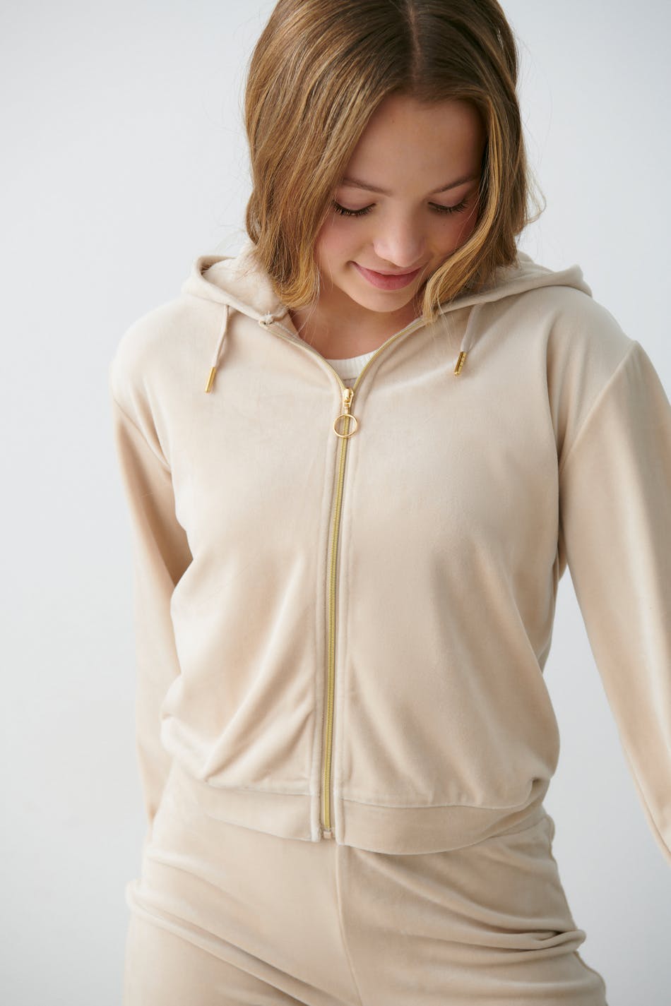 Y velour zip hoodie