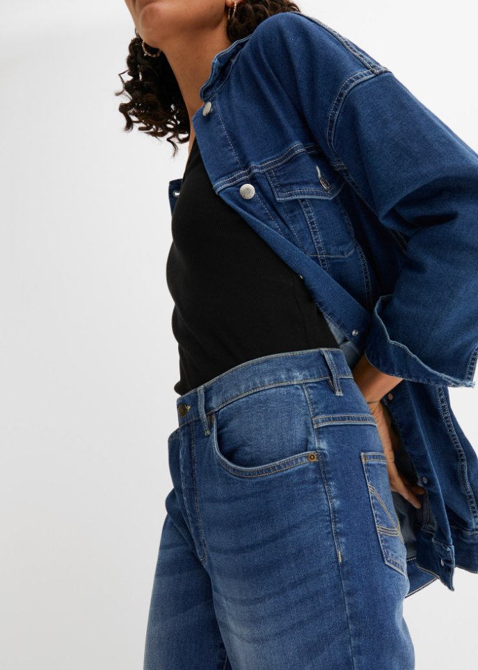 Stretch-Jeans mit Bio-Baumwolle, knöchelfrei