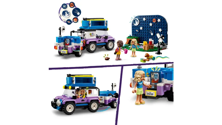 LEGO Friends 42603 Sterngucker-Campingfahrzeug, Auto-Spielzeug mit Teleskop