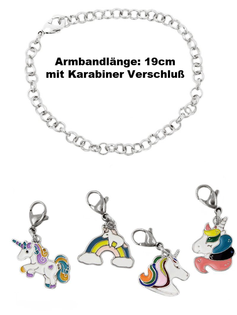 Pacific Time Quarzuhr Kinder Armbanduhr Lernuhr Wechselarmband mit Einhorn Charms, Mix und Match Design - Gratis Versand