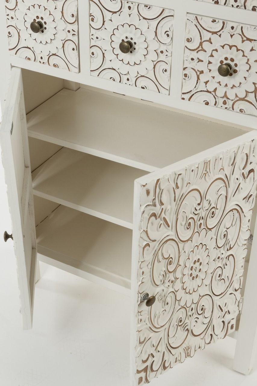 MyFlair My Flair Schrank, zwei Türen, sechs Schubladen, FSC - Korpus Weiß