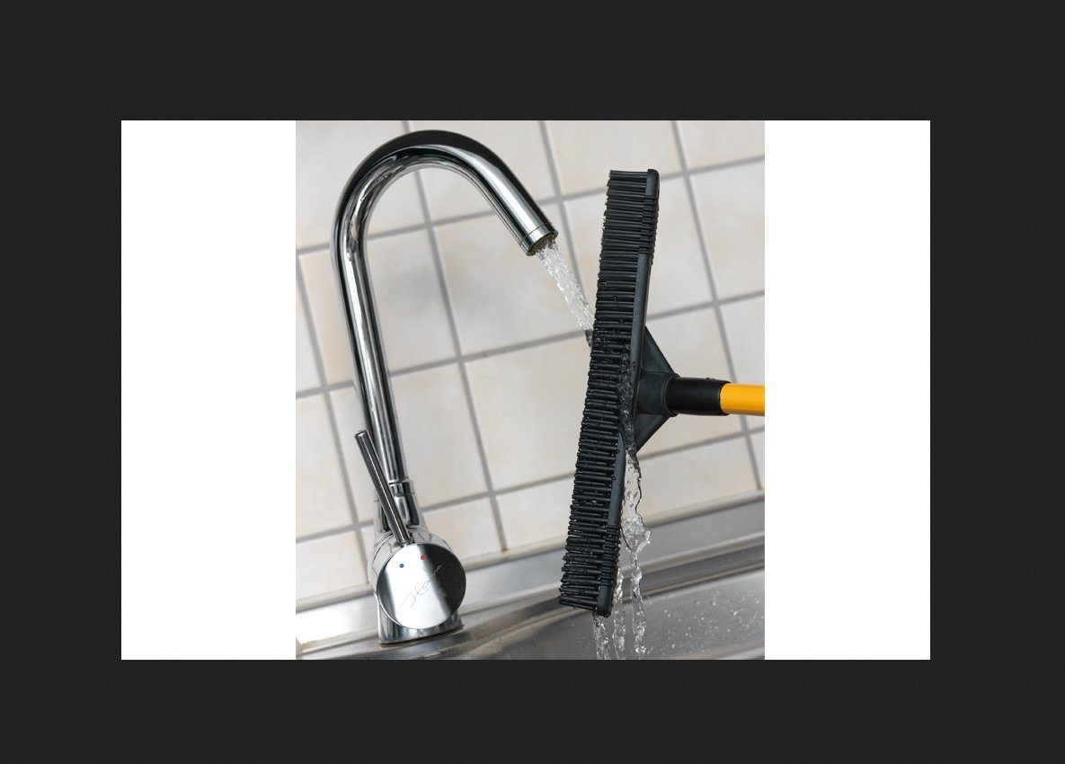 CLEANmaxx Wischmopp, Staubbesen, Wunderbesen, Friseur Besen, Haare, Tierhaare, Tier, Gummi, leichte Reinigung, für innen & außen.