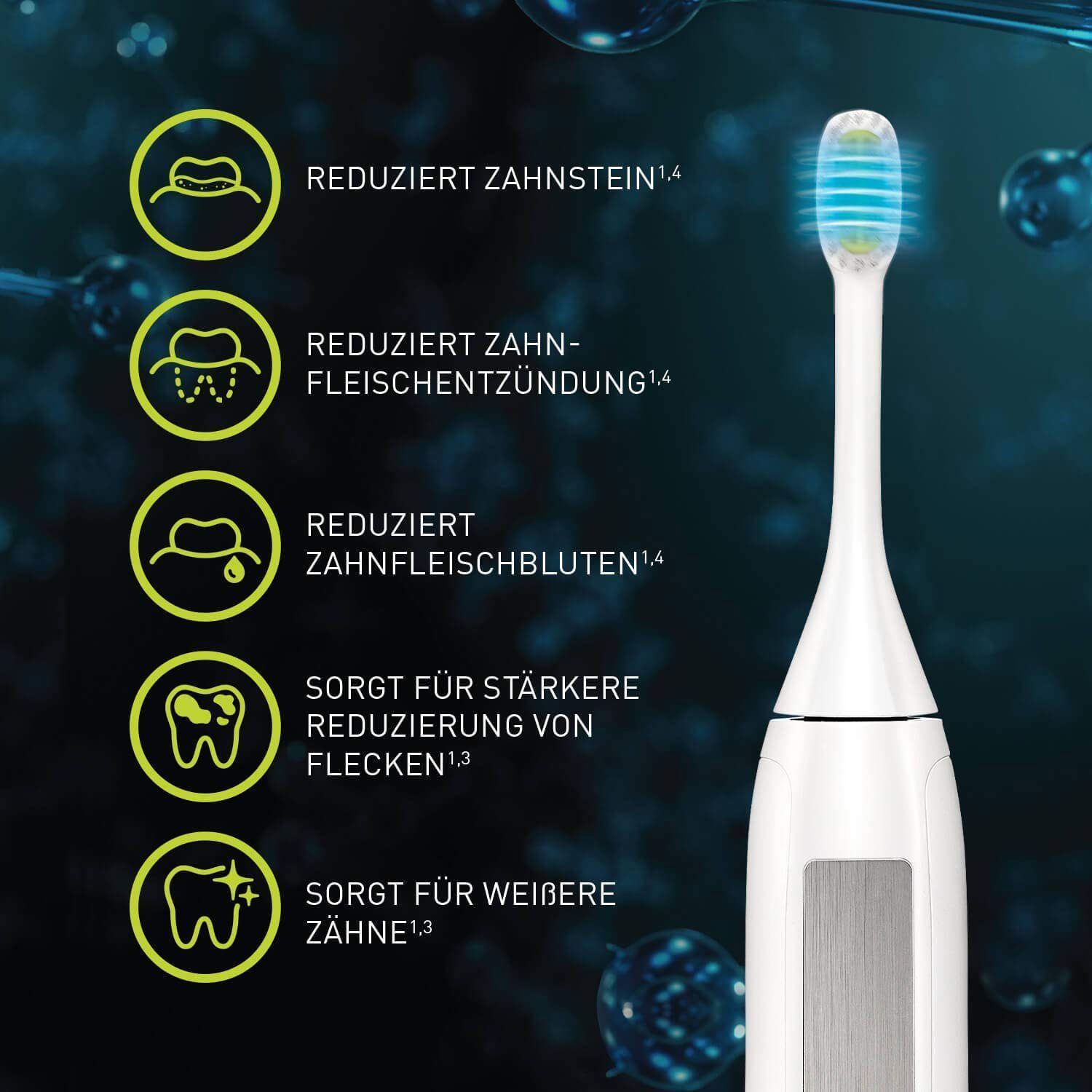 Silk'n Schallzahnbürste TW1PE3001-TW1PE1001, Aufsteckbürsten: 2 St., inkl. Ladestation, Ladeanzeige, mehrere Modi, USB-Ladegerät