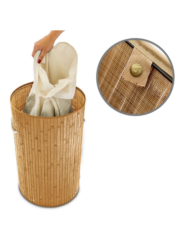 relaxdays Wäschekorb Natur - (H)65 x Ø41 cm günstig kaufen onesize