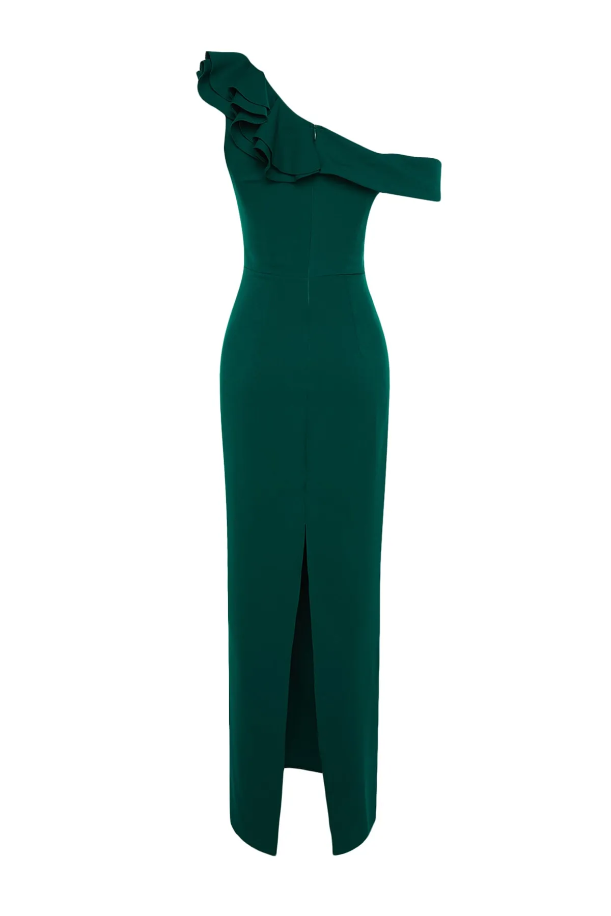 Trendyol Collection  Smaragdgrünes langes Abendkleid mit Kragendetail TPRSS23AE00094