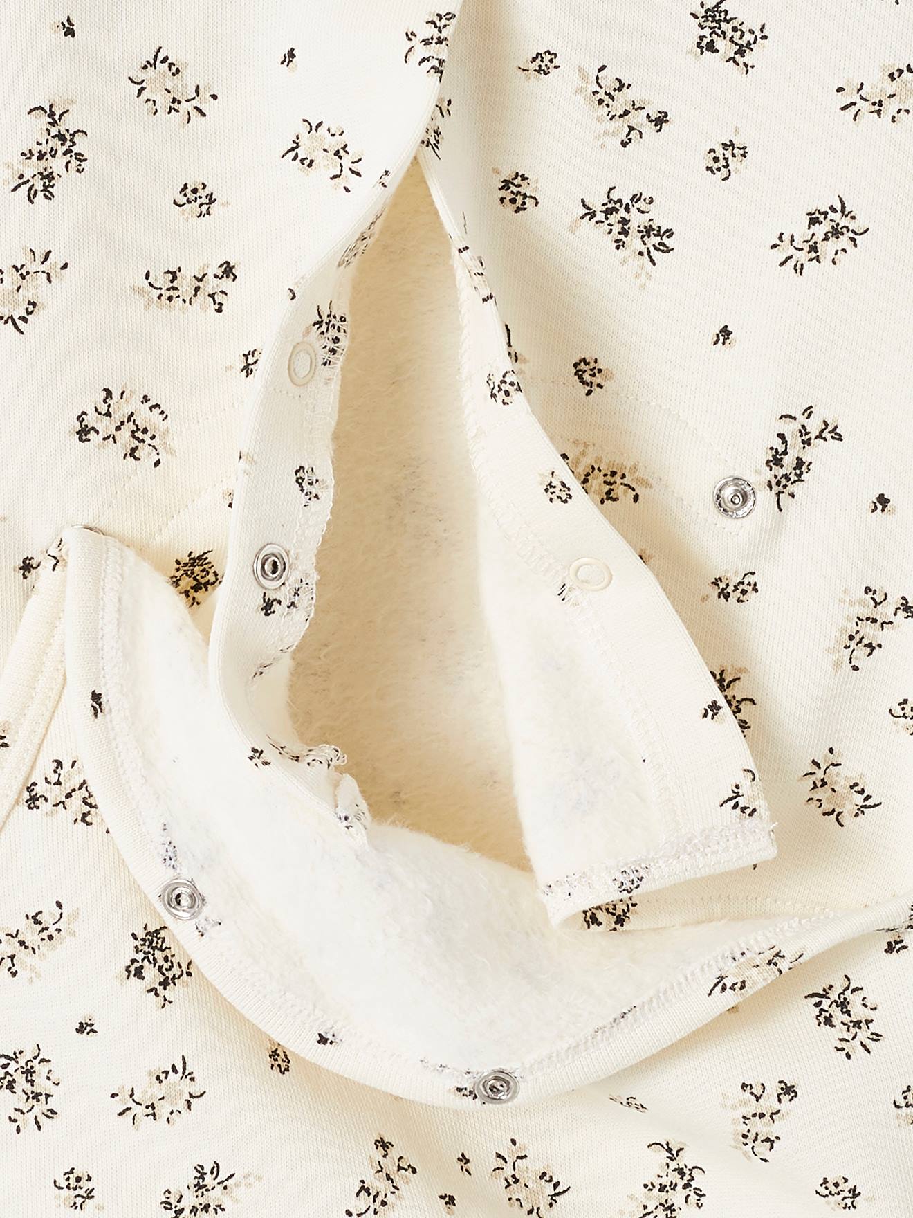 Vertbaudet Baby Sweat-Strampler mit Blumenprint Oeko-Tex - wollweiß