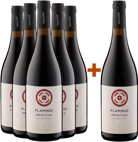 5+1 Paket Flaminio Primitivo Salento IGP - Vallone - Flaminio