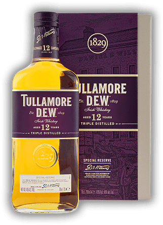 Tullamore Dew 12 Years Special Reserve Tullamore Dew 12 Years Special Reserve Sehr weich, reif, ausgewogen und äußerst komplex. Alter 12 J. - 0,7	 Liter - Vol 40%