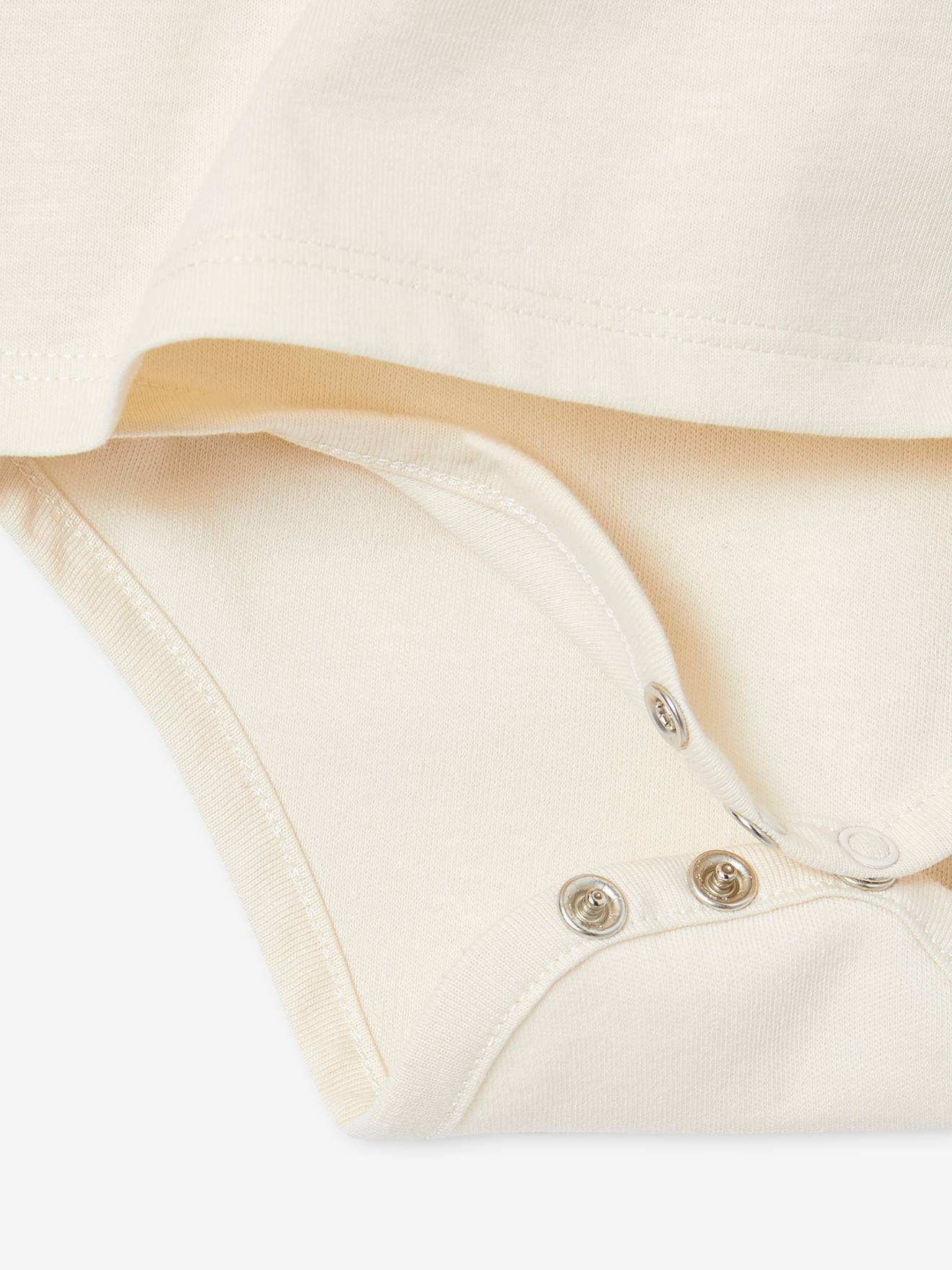 T-shirt body bébé manches longues écru