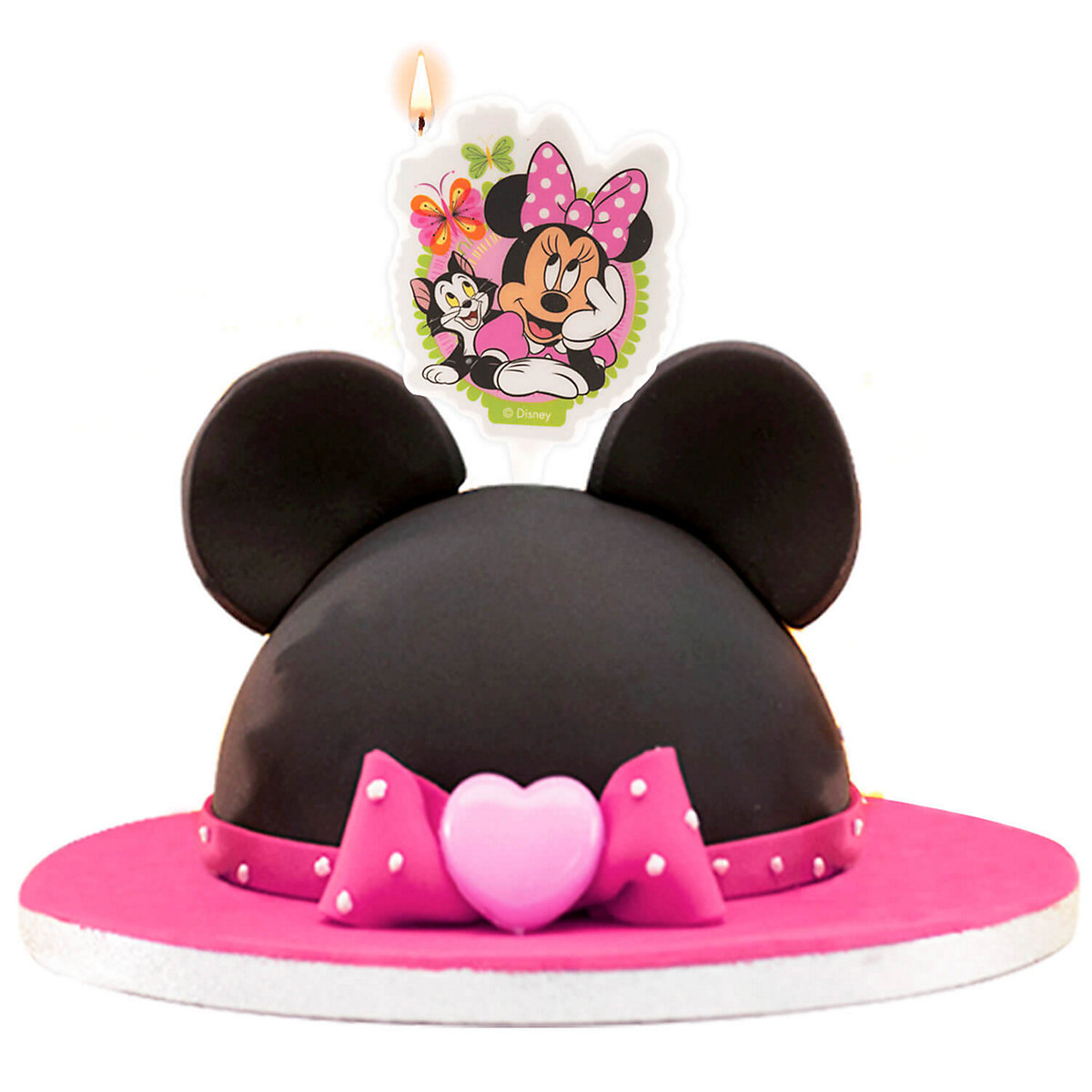Geburtstagskerze mit  s Minnie Mouse Motiv, 7.5cm, Tortendeko Kindergeburtstag