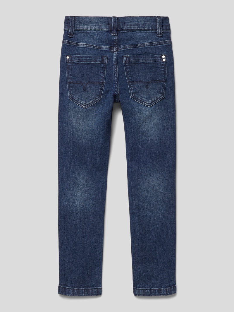Slim Fit Jeans mit Knopfverschluss in blau