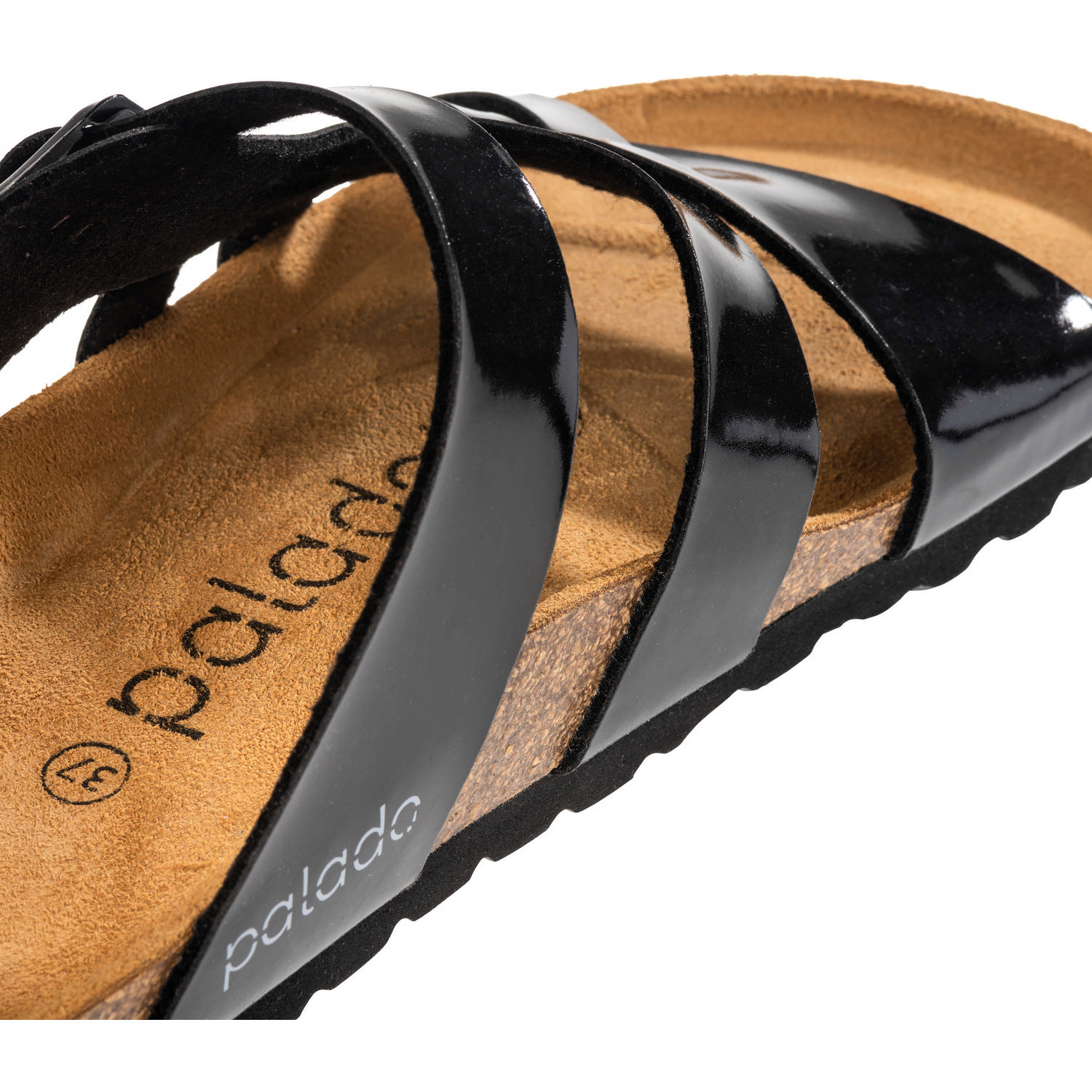 Palado Kreta, Pantoletten, Damen, Basic Lack Schwarz