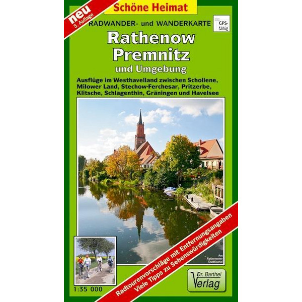 Radwander- und Wanderkarte Rathenow, Premnitz und Umgebung 1 : 35 000 - Wanderkarte