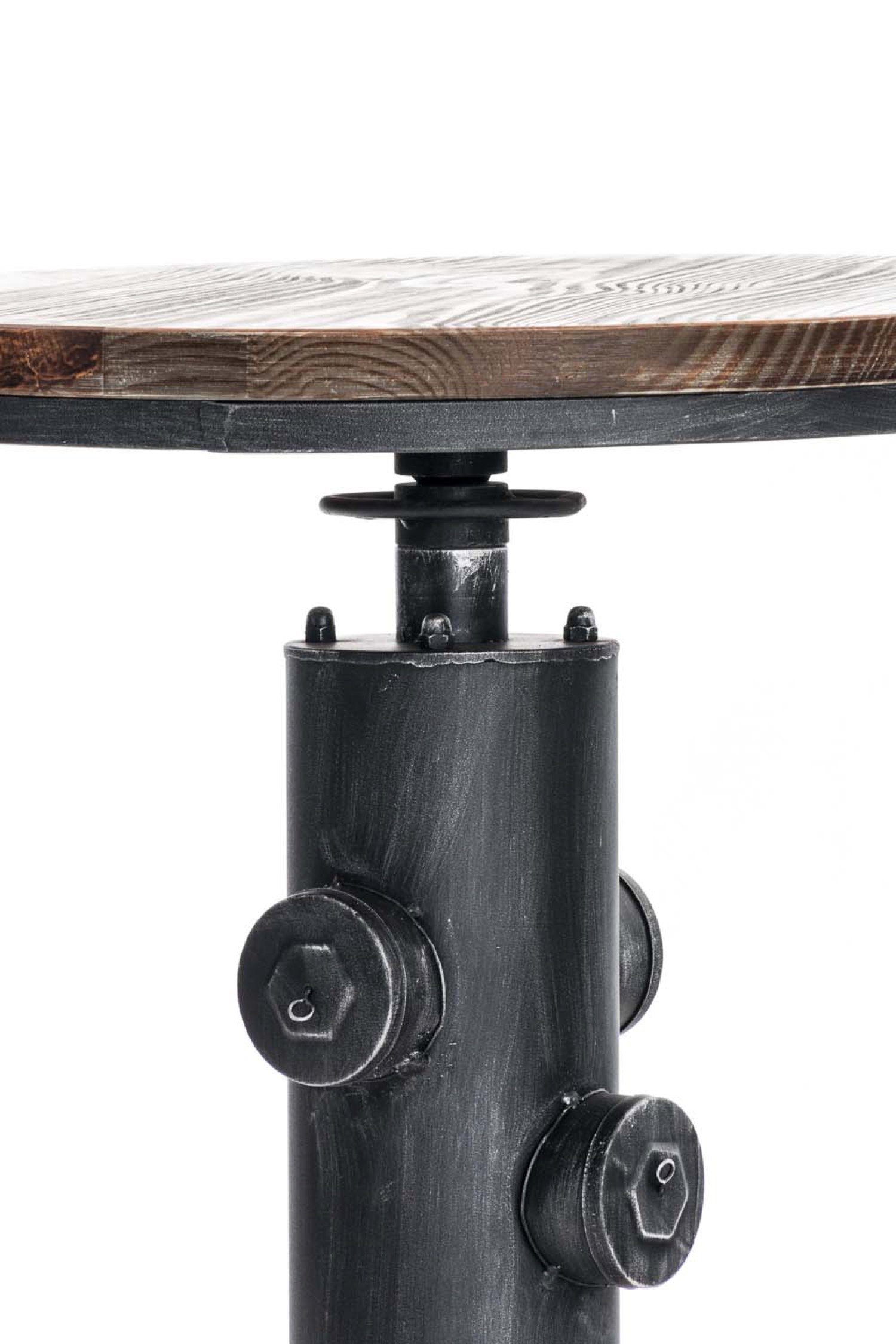 TPFLiving Stehtisch Ruhne - Bartisch für Küche, Esszimmer, Wohnzimmer, Balkon, Terrasse (Bistrotisch mit Kiefernholz-Tischplatte - Durchmesser: 60 cm, 1-St., Höhenverstellbarer Stehtisch mit Stahlgestell), Maße (BxLxH): 60 x 60 x 100cm - Gewicht 15 k