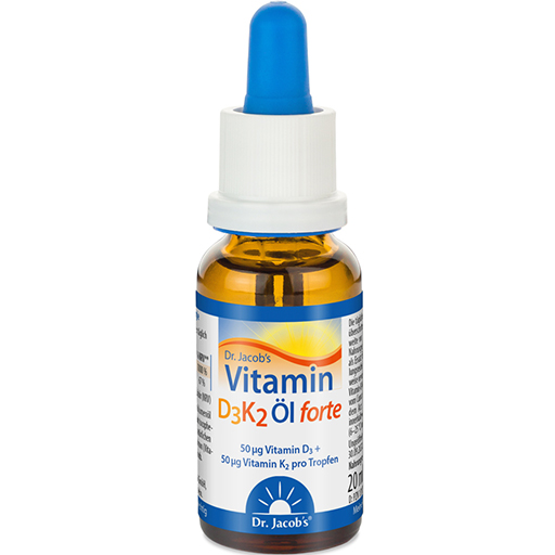 VITAMIN D3K2 Öl forte 2000 I.E. D3 K2 Dr.Jacob's  20 ml  Tropfen zum Einnehmen