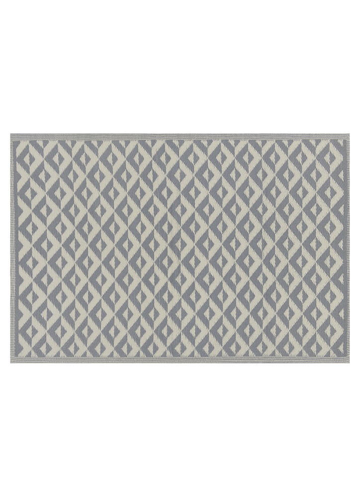 Beliani Outdoorteppich BIHAR in Grau/Weiß - (W) 120 x (H) 0.5 x (L) 180 cm günstig kaufen onesize