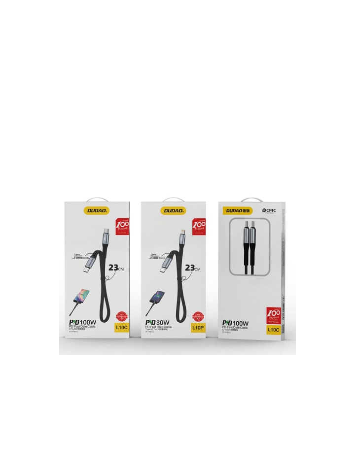 COFI 1453 Dudao L10C Kabel USB Typ C - USB Typ C PD100W 0,23 m schwarz in Schwarz günstig kaufen onesize