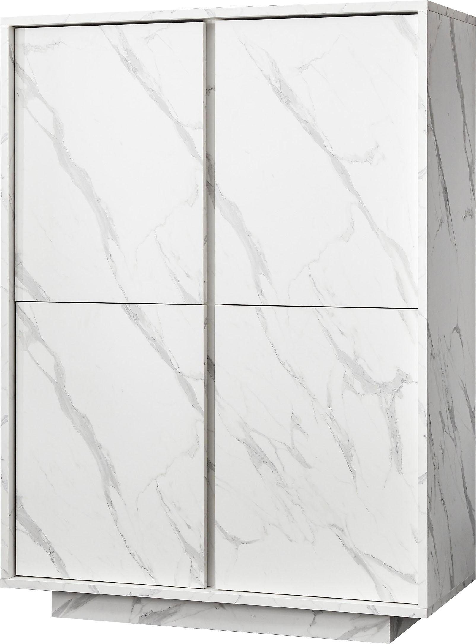 LC Highboard Carrara, grifflos