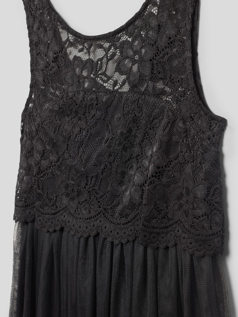 Kleid mit Spitzenbesatz in schwarz