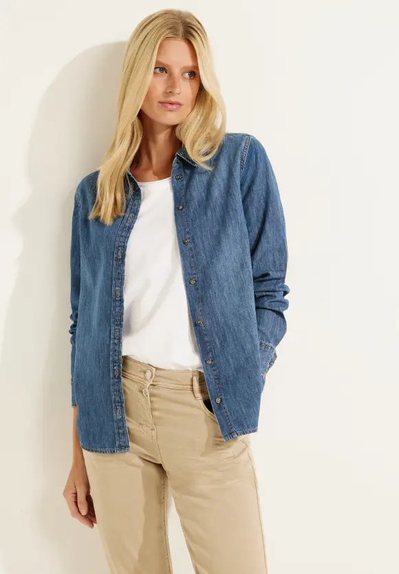 CECIL Jeansbluse in Blau