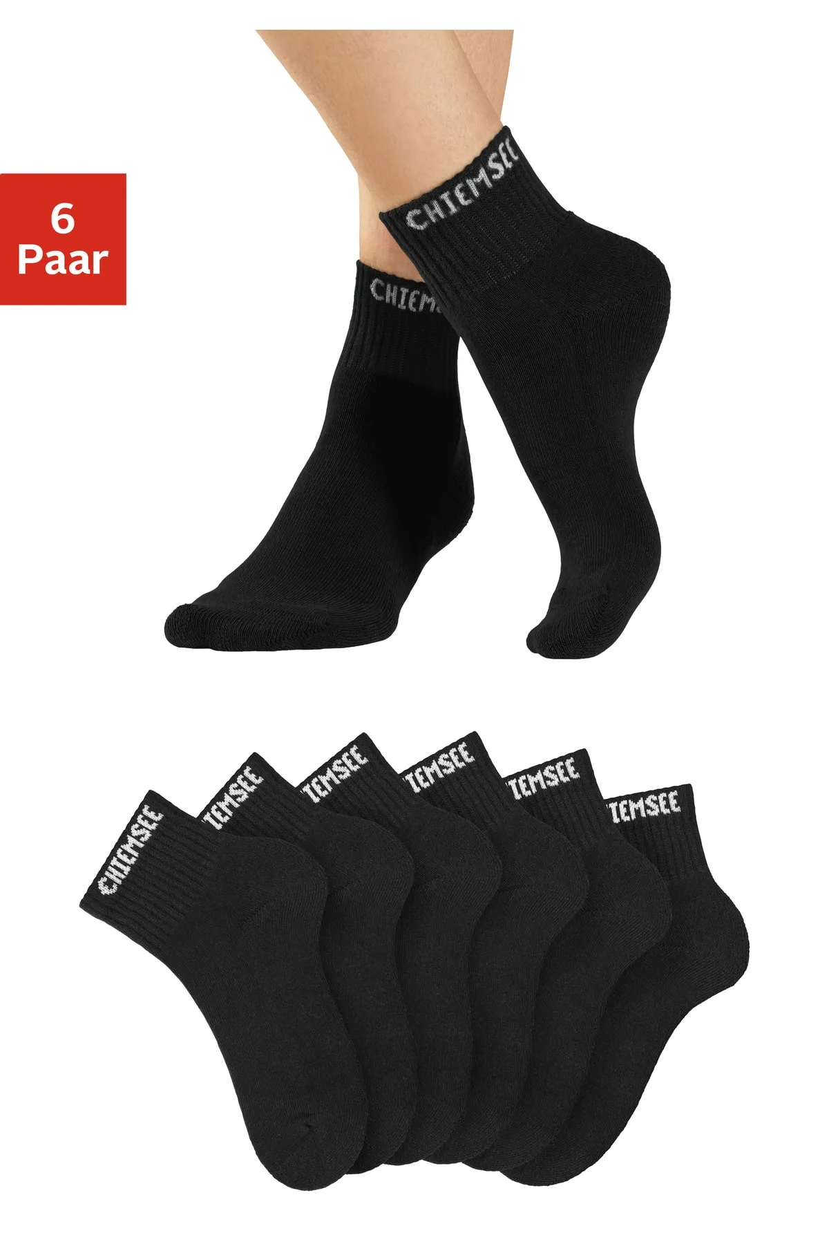 Chiemsee  Socken - Schwarz - Unifarben