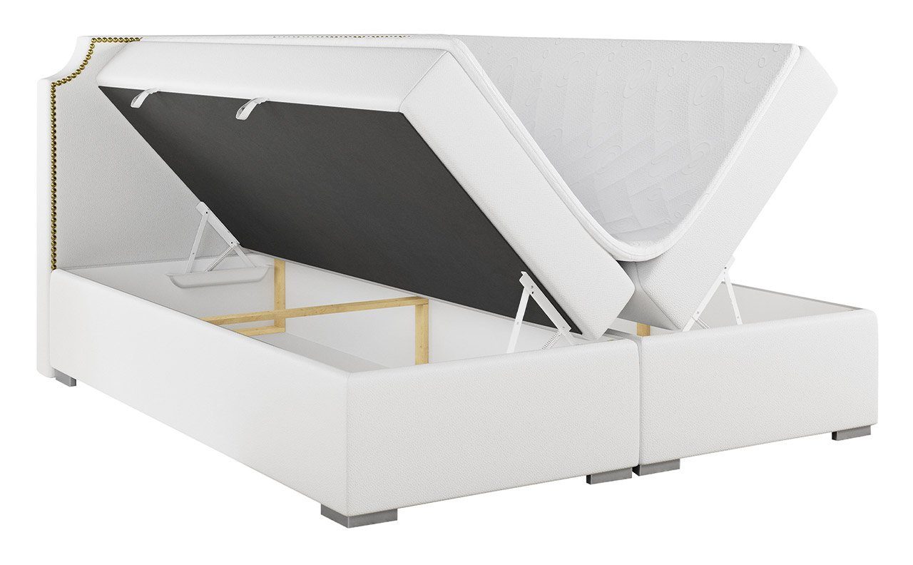 MKS MÖBEL Boxspringbett LENTA, Doppelbett mit Multipocket-Matratze - Modern Bett