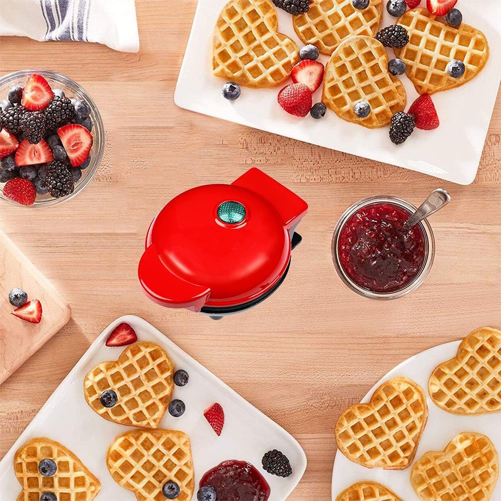 MOUTEN Sandwichmaker Mini-Herz-Waffeleisen, kleines Waffeleisen mit Antihaftbeschichtung