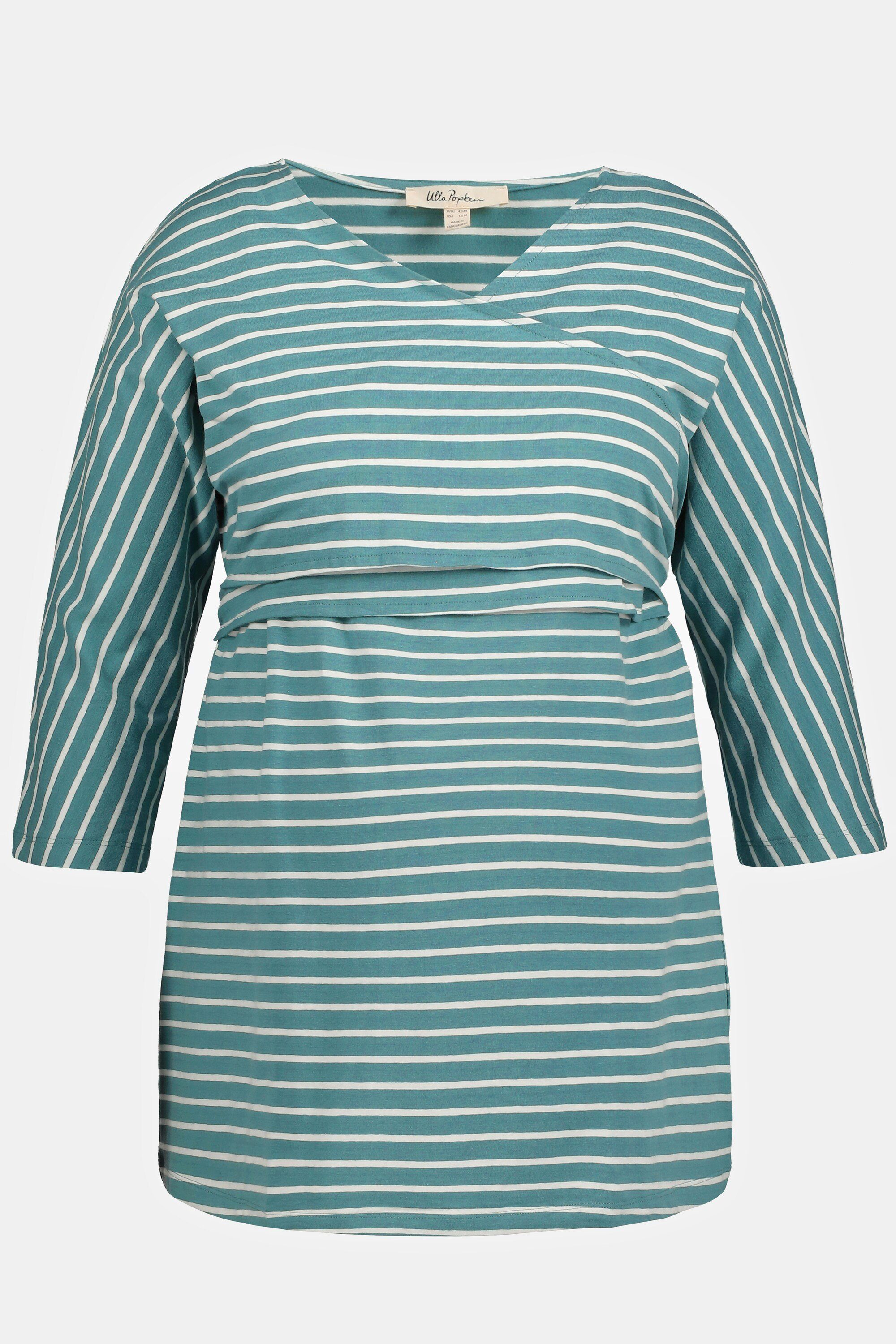 Ulla Popken Umstandsshirt Bellieva-Wickelshirt V-Ausschnitt Stilleinsatz