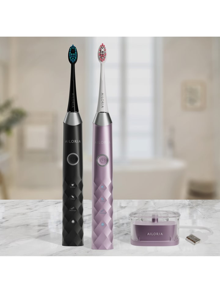 Ailoria SHINE BRIGHT SET USB-Schallzahnbürste in schwarz günstig kaufen onesize