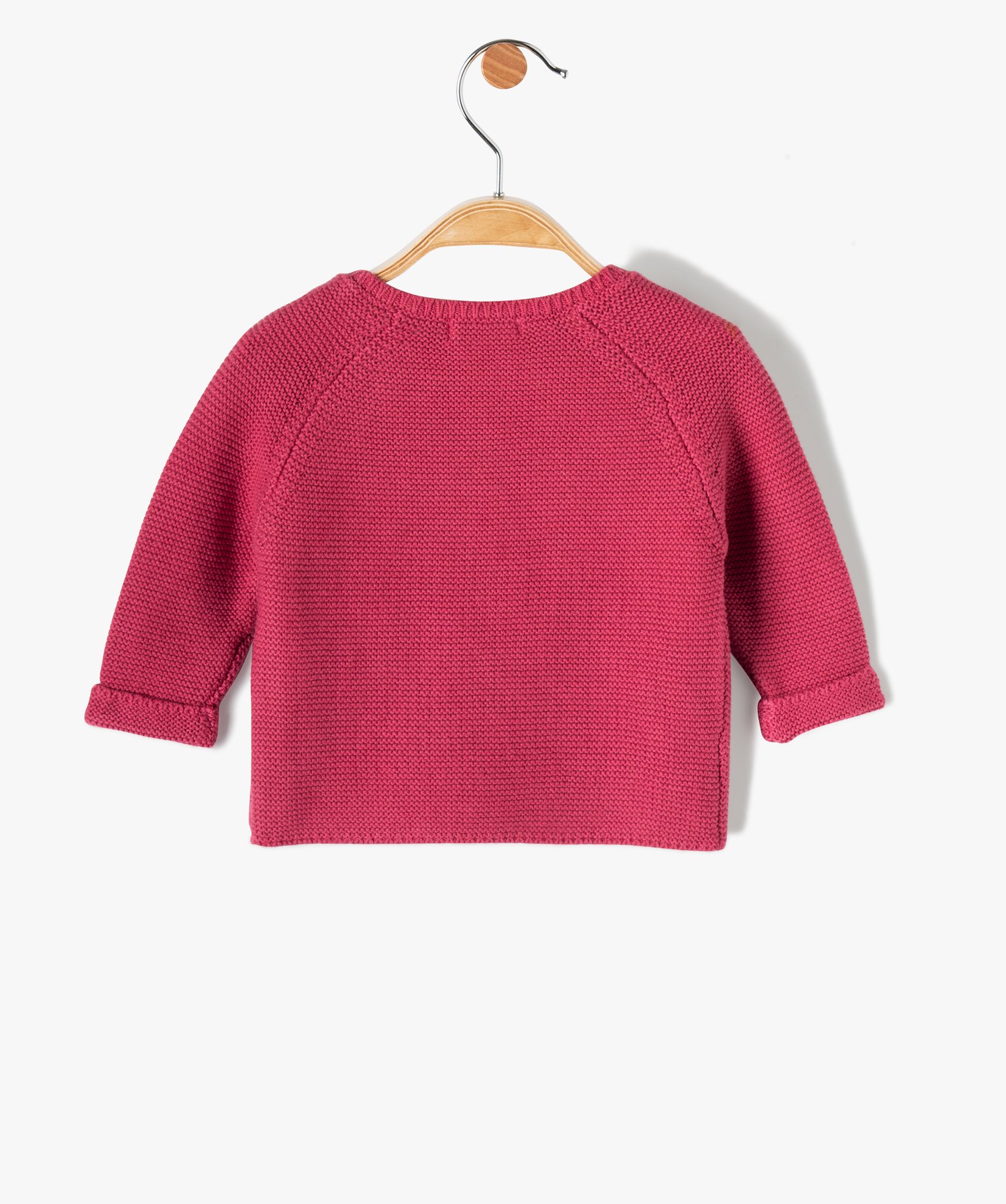 Gilet brassière bébé uni en maille fantaisie violet | GEMO