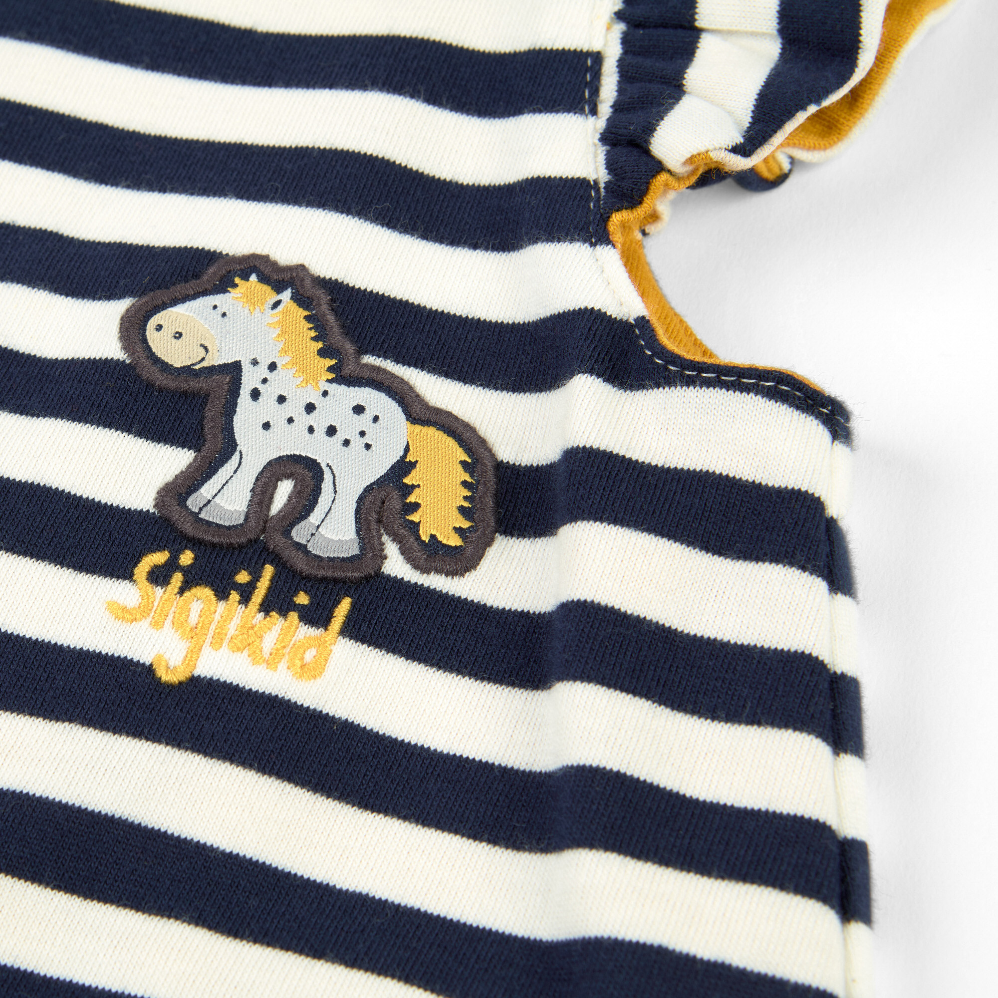 Baby Wende Trägerkleid Pony, blau-weiß geringelt oder ge