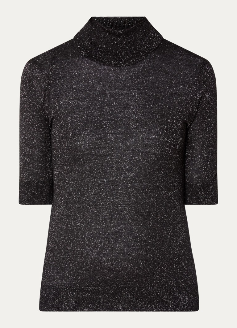 Blusa Benetton de malha fina em mistura de lã com gola alta.