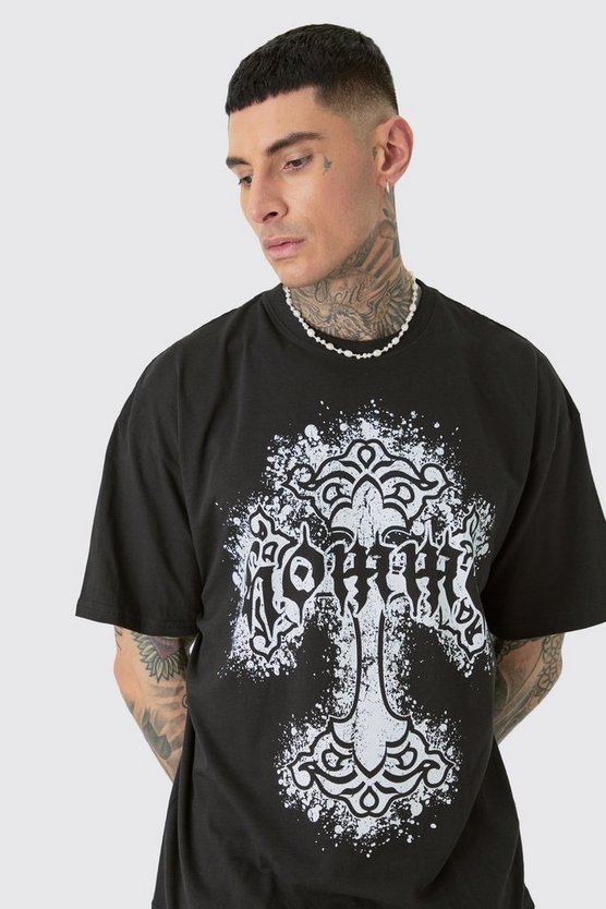 Tall Oversize T-Shirt mit Homme Print