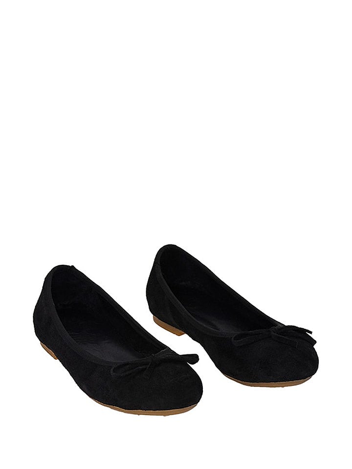 Lizza Shoes Leder-Ballerinas in Schwarz günstig kaufen 38