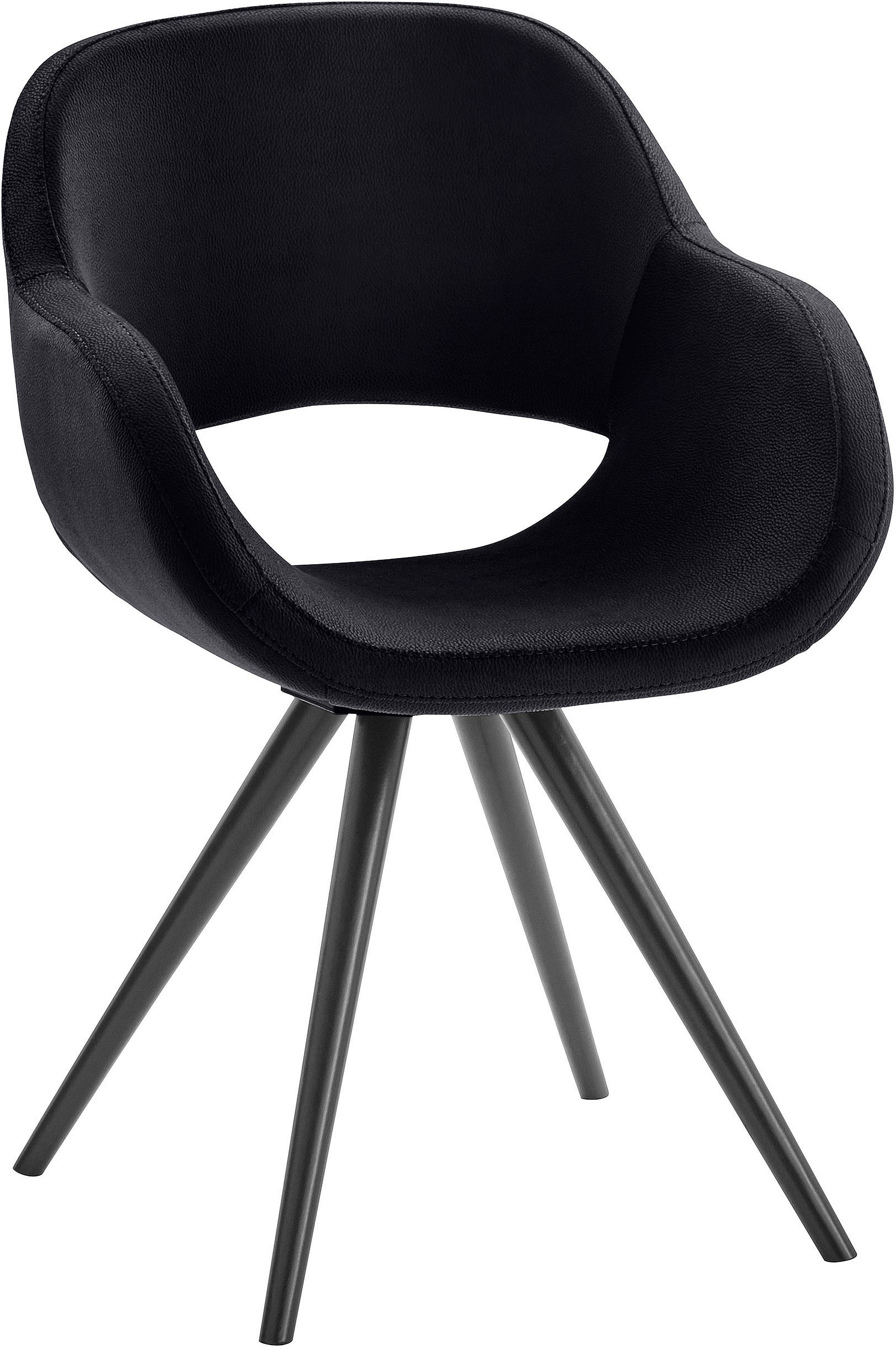 INOSIGN Armlehnstuhl Aurora (Set, 2 St), Gestell aus Massivholz Buche in schwarz lackiert