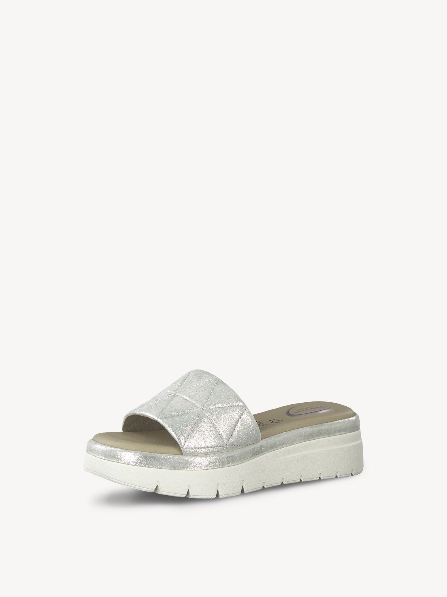 Mule en cuir - métallique