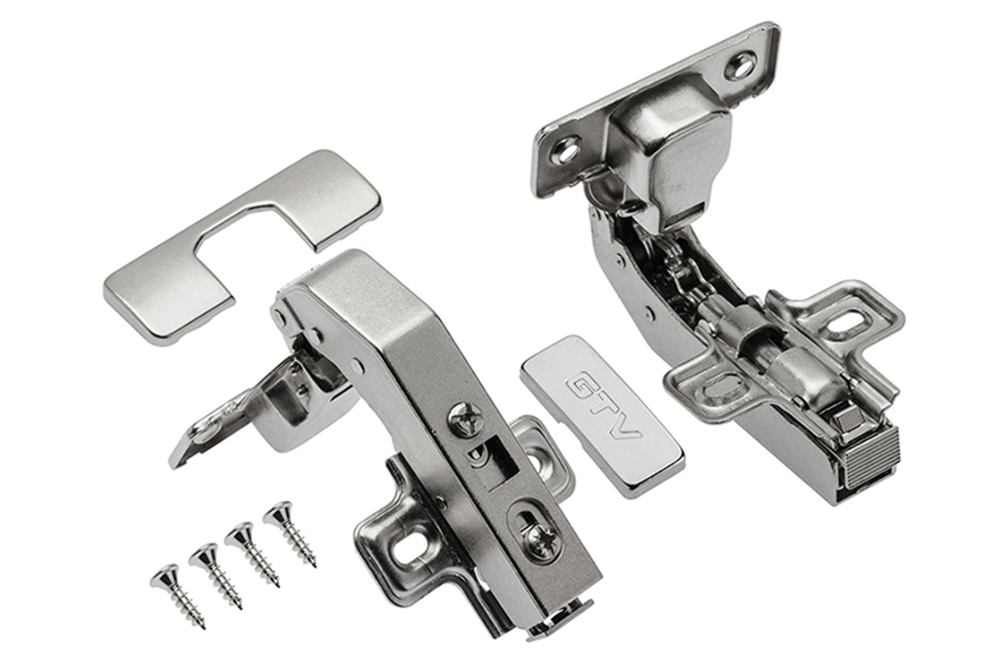 GTV Möbelbeschlag Paralleles Hydraulikscharnier Scharnier Soft Close Türscharniere (4 St)