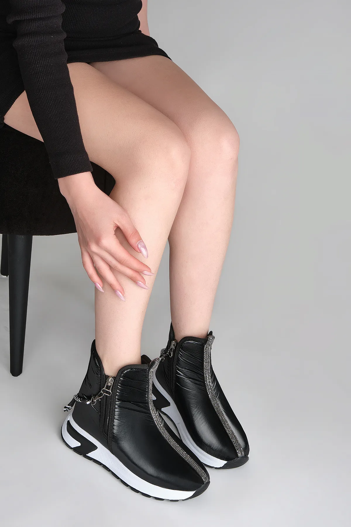 Marjin  Stiefelette - Schwarz - Flacher Absatz