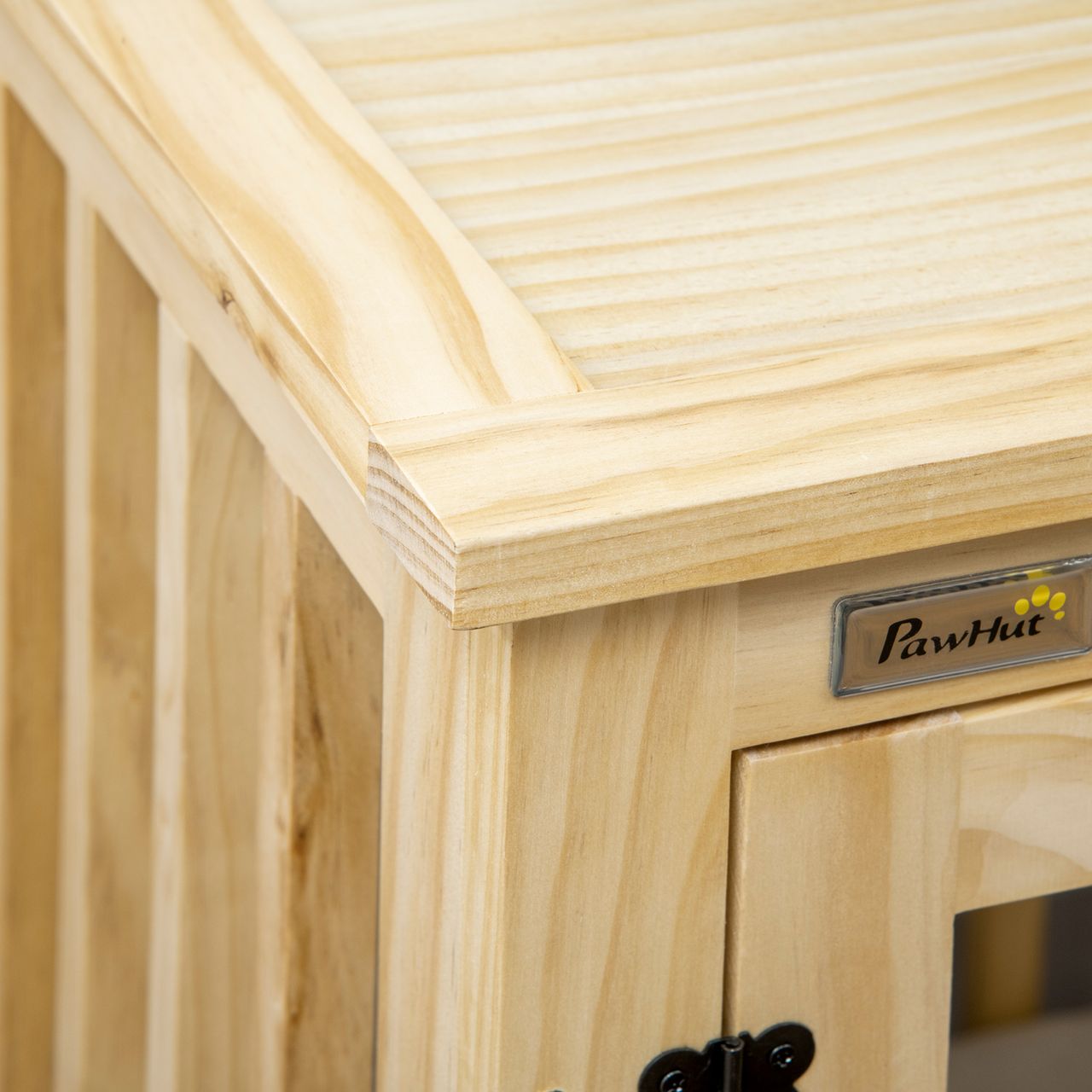 PawHut Hundekäfig, Tierkäfig aus Holz, Haustierkäfig für mittelgroße Hunde