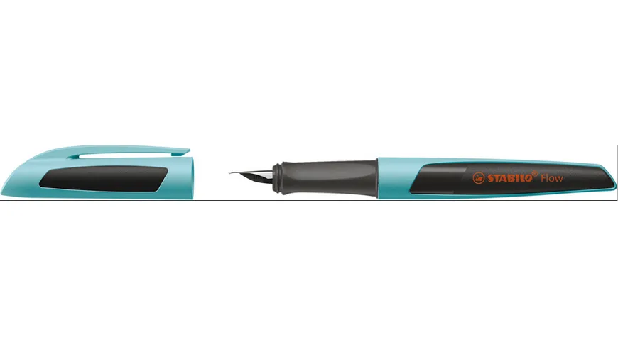STABILO® Füller - STABILO Flow SPORTY in hellblau/schwarz - Einzelstift - inklusive Patrone