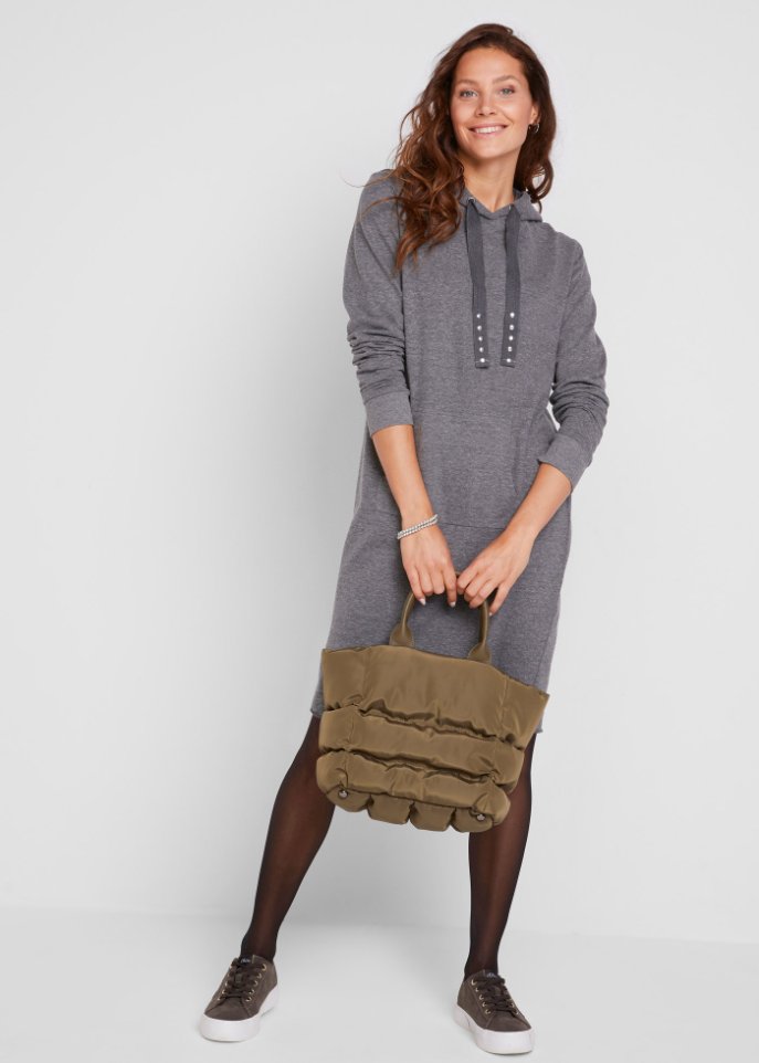 Baumwoll-Sweatkleid mit Kängurutasche