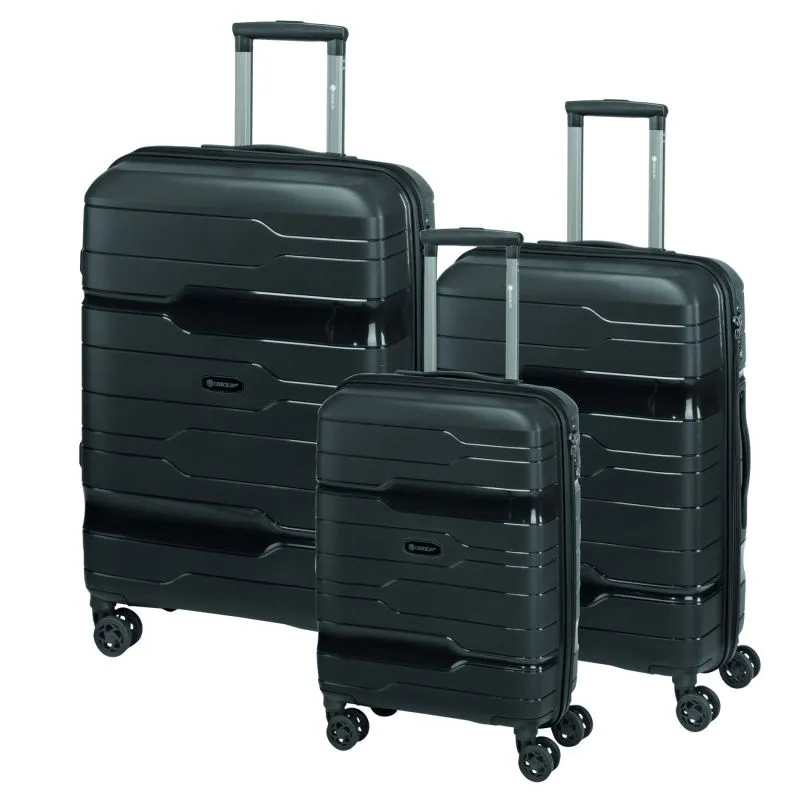 Check.IN 3-tlg. Kofferset MEMPHIS mit 4 Rollen - schwarz