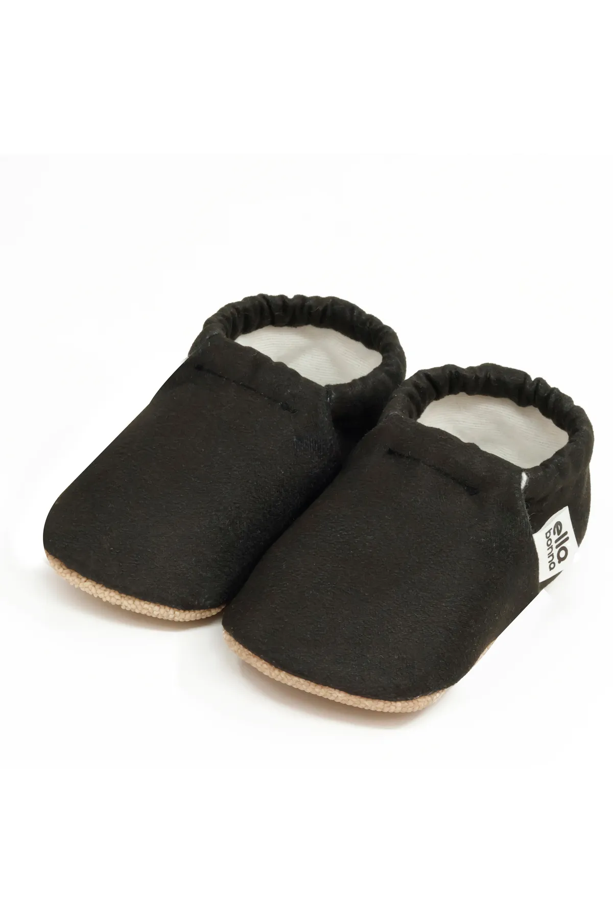 Ella Bonna  Schwarze Babyschuhe mit rutschfester Sohle, Hausschuhe, Kinderschuhe, Hausschuhe