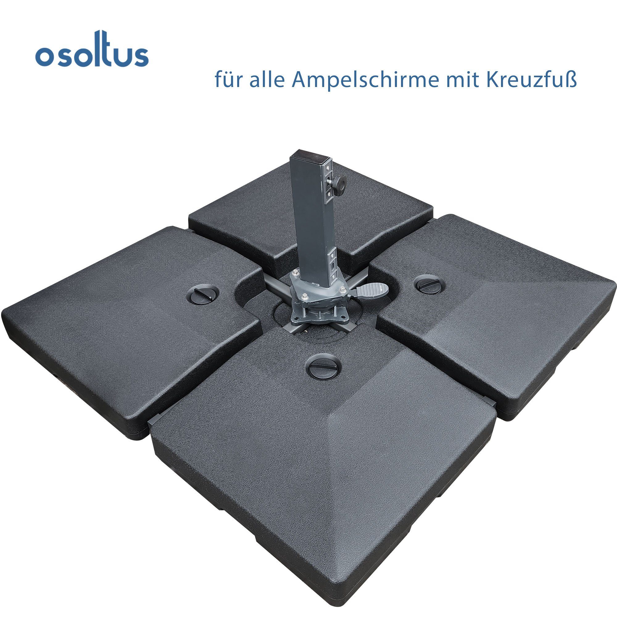 osoltus Bodendübel osoltus Einlegeplatten Ampelschirm Kreuzfuß befüllbar 92kg