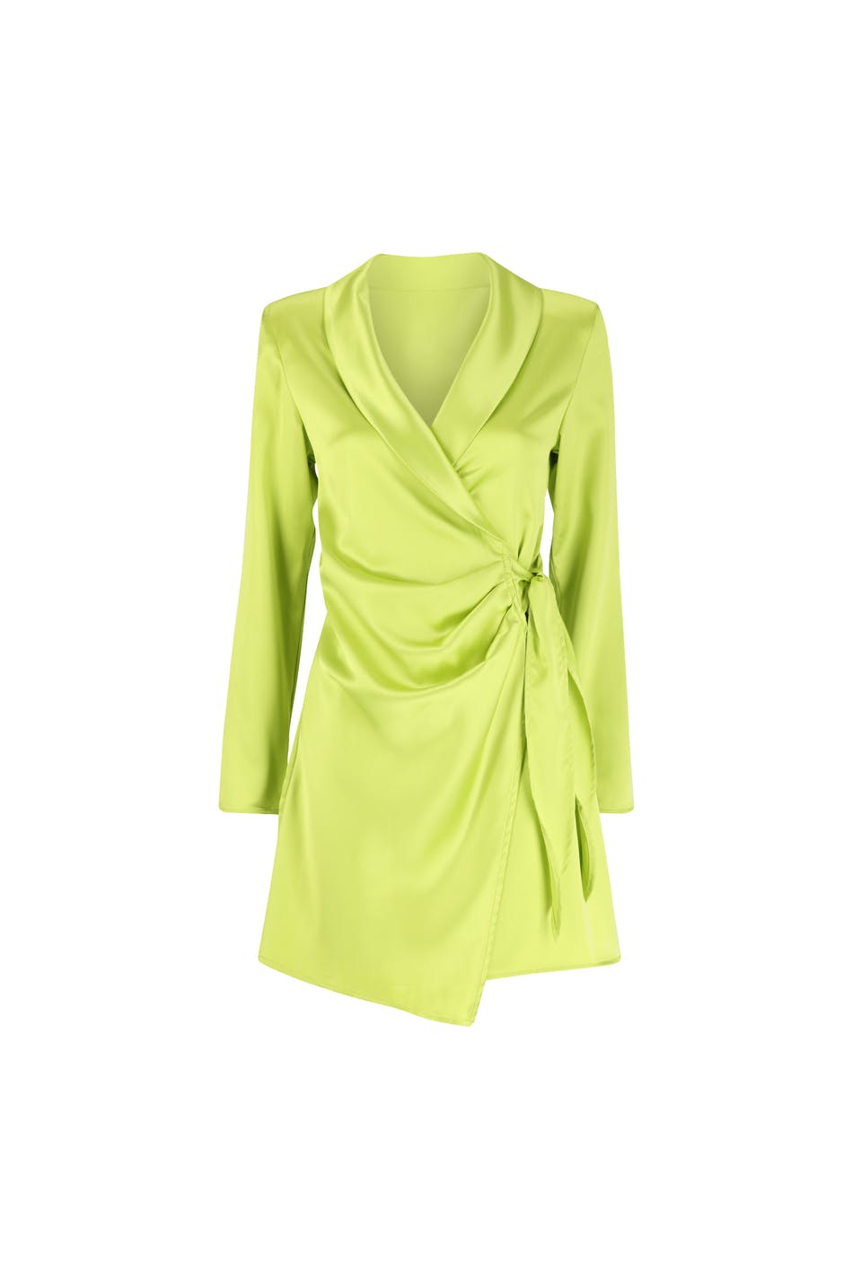 Satin wrap blazer dress