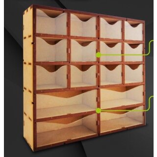 Vertikales MDF-Rack mit Schubladen
