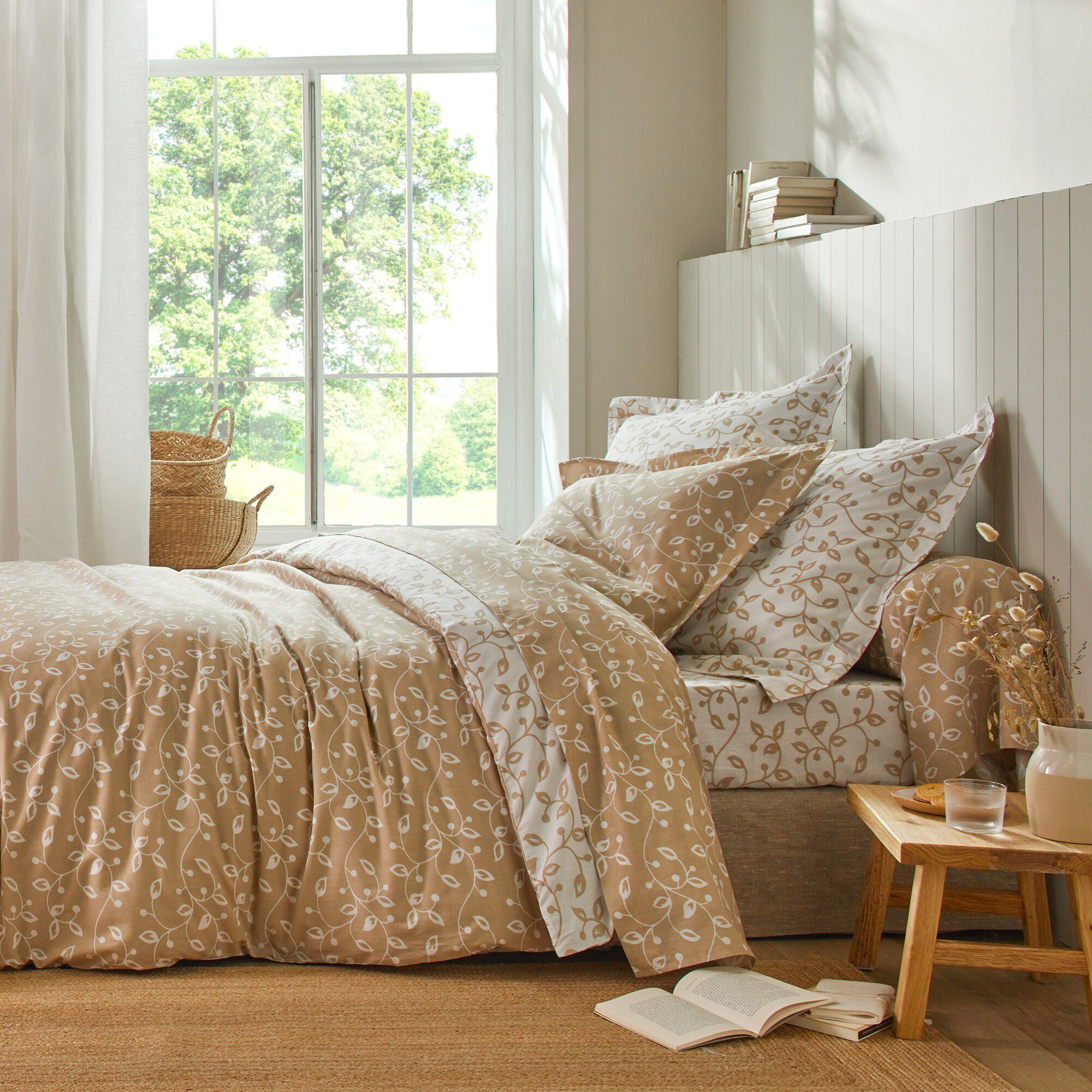 Linge de lit Héritage flanelle à motifs volutes