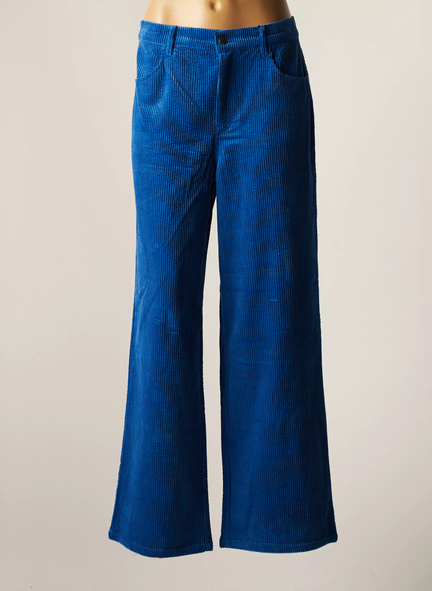 B Young Pantalons Larges Femme couleur bleu