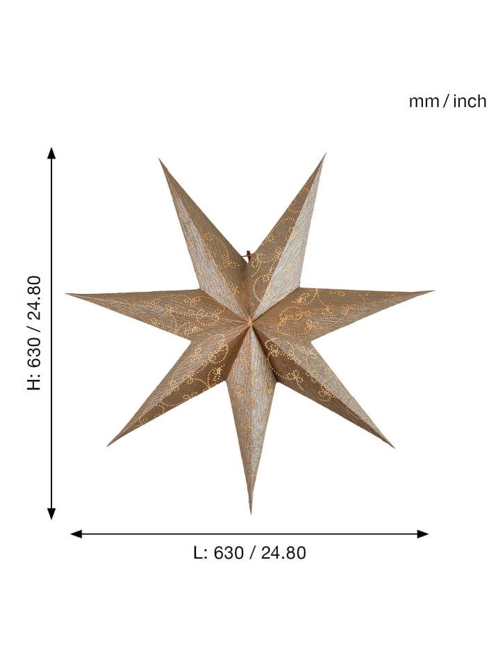 STAR Trading Papierstern Decorus, handgeschöpftes Papier, gold, Ø 63cm in Gold günstig kaufen onesize